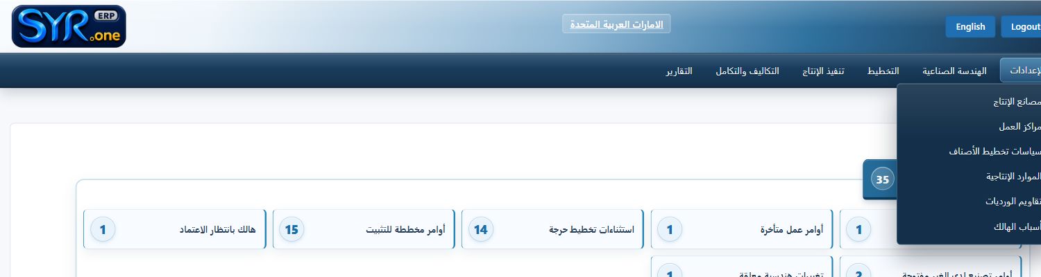 Real Manufacturing & MRP menu screenshot from syrone.local
