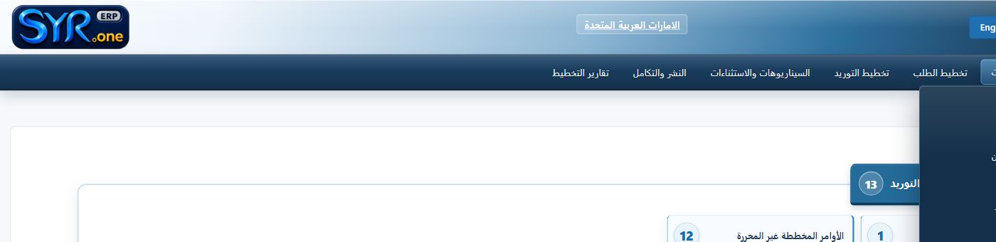 Real Demand & Supply Planning menu screenshot from syrone.local